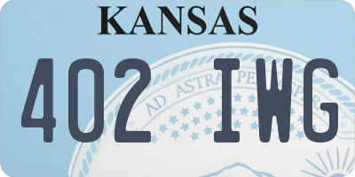 KS license plate 402IWG