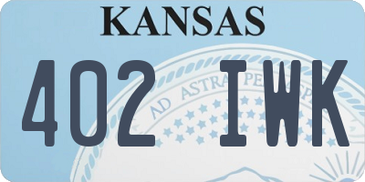 KS license plate 402IWK