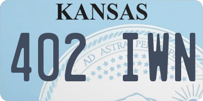 KS license plate 402IWN