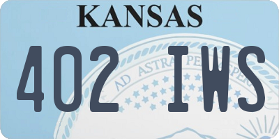 KS license plate 402IWS
