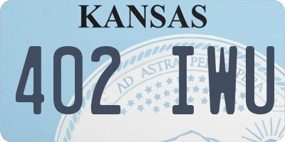 KS license plate 402IWU