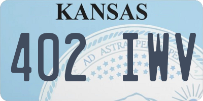 KS license plate 402IWV