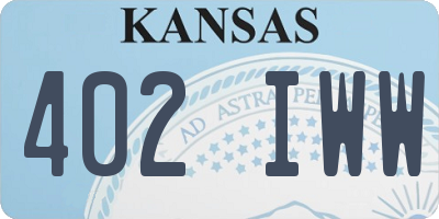KS license plate 402IWW