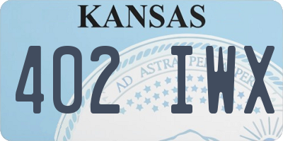 KS license plate 402IWX