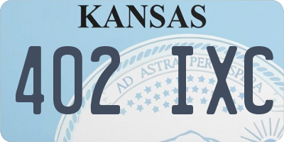 KS license plate 402IXC