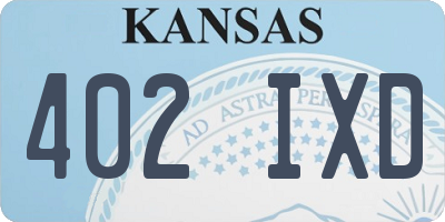 KS license plate 402IXD