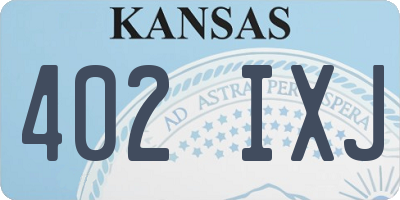 KS license plate 402IXJ