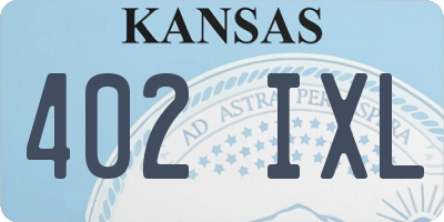 KS license plate 402IXL