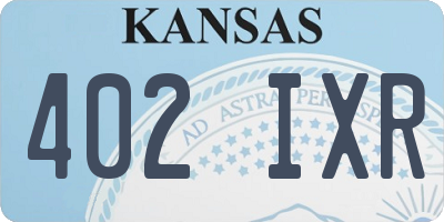 KS license plate 402IXR