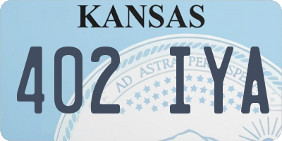 KS license plate 402IYA