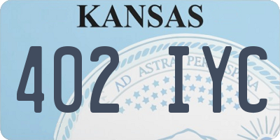 KS license plate 402IYC