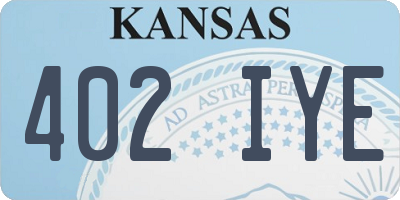 KS license plate 402IYE