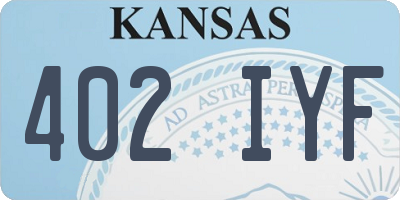 KS license plate 402IYF