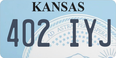 KS license plate 402IYJ