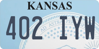 KS license plate 402IYW
