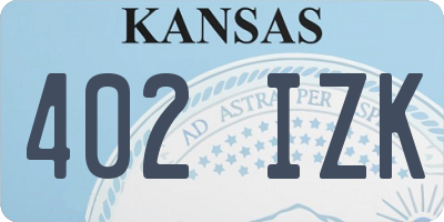 KS license plate 402IZK