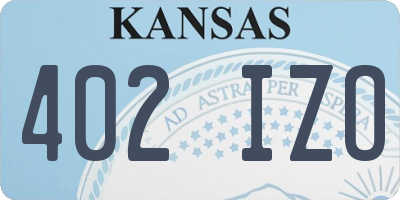 KS license plate 402IZO