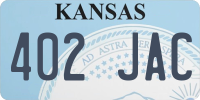 KS license plate 402JAC