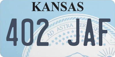 KS license plate 402JAF