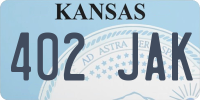 KS license plate 402JAK