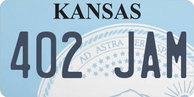 KS license plate 402JAM