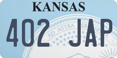KS license plate 402JAP