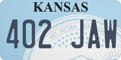 KS license plate 402JAW