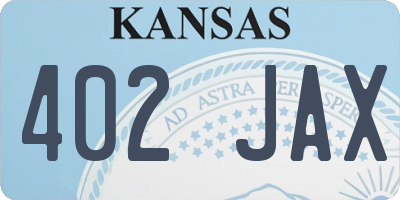 KS license plate 402JAX