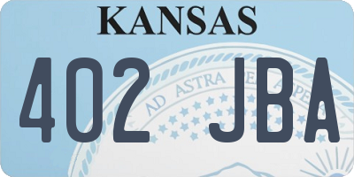 KS license plate 402JBA