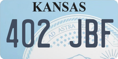 KS license plate 402JBF