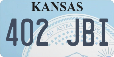 KS license plate 402JBI