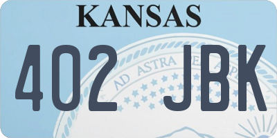 KS license plate 402JBK
