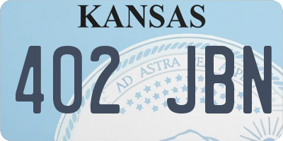 KS license plate 402JBN