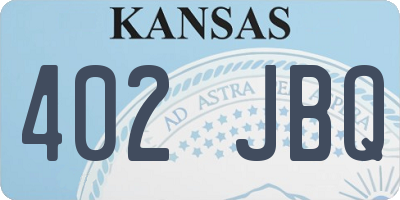 KS license plate 402JBQ