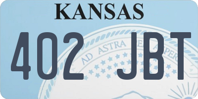 KS license plate 402JBT