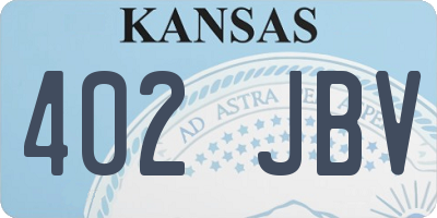 KS license plate 402JBV