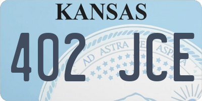 KS license plate 402JCE
