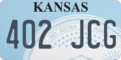 KS license plate 402JCG