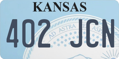 KS license plate 402JCN