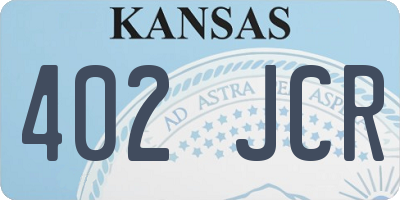 KS license plate 402JCR