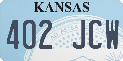 KS license plate 402JCW