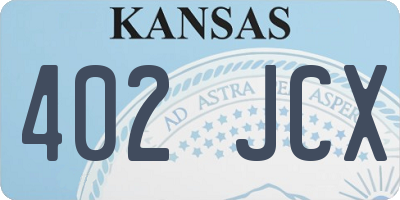 KS license plate 402JCX