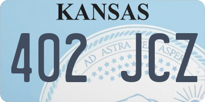 KS license plate 402JCZ