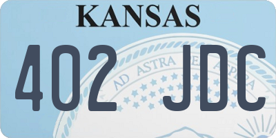 KS license plate 402JDC