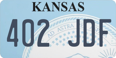 KS license plate 402JDF