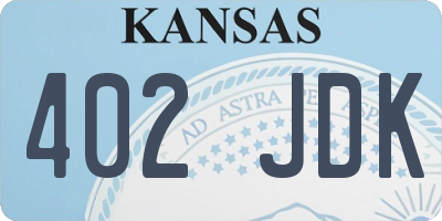 KS license plate 402JDK