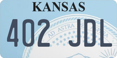 KS license plate 402JDL