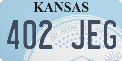 KS license plate 402JEG