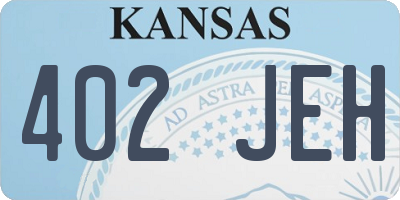 KS license plate 402JEH