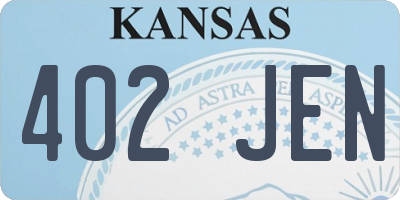 KS license plate 402JEN